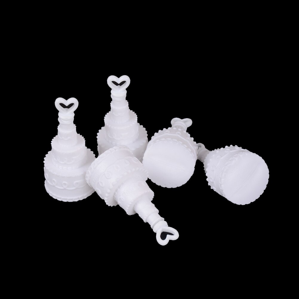 5Pcs White Cake Empty Bubbles Soap Bottles Romantic Wedding Birthday Party Decor Event Festival Supplies