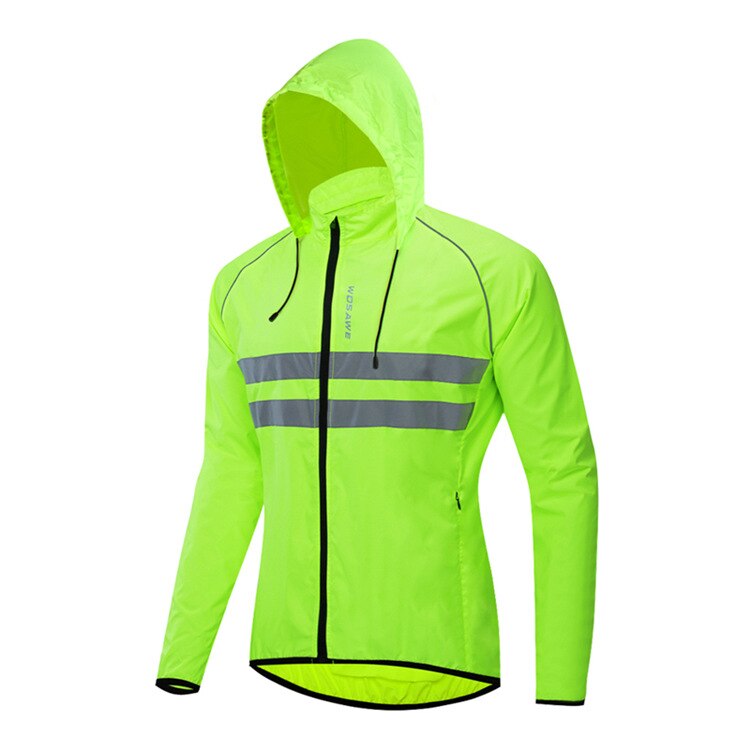 Reflecterende Winddicht Mannen Fietsen Jacket Hooded Waterdicht Weg Mountainbike Fietsen Windjack Riding Fiets Mtb Kleding: Green / M