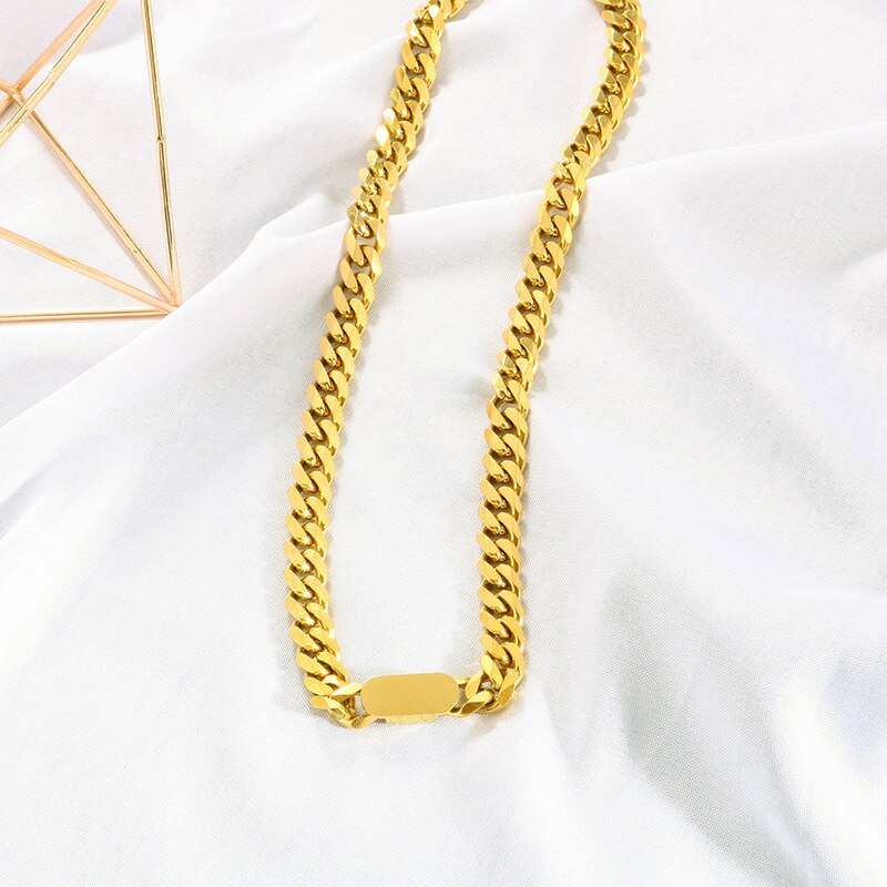 316L Stainless Steel Fine High-end Jewelry Hip hop Hyperbole Charms Thick Chain Choker Necklaces Bracelet For Women