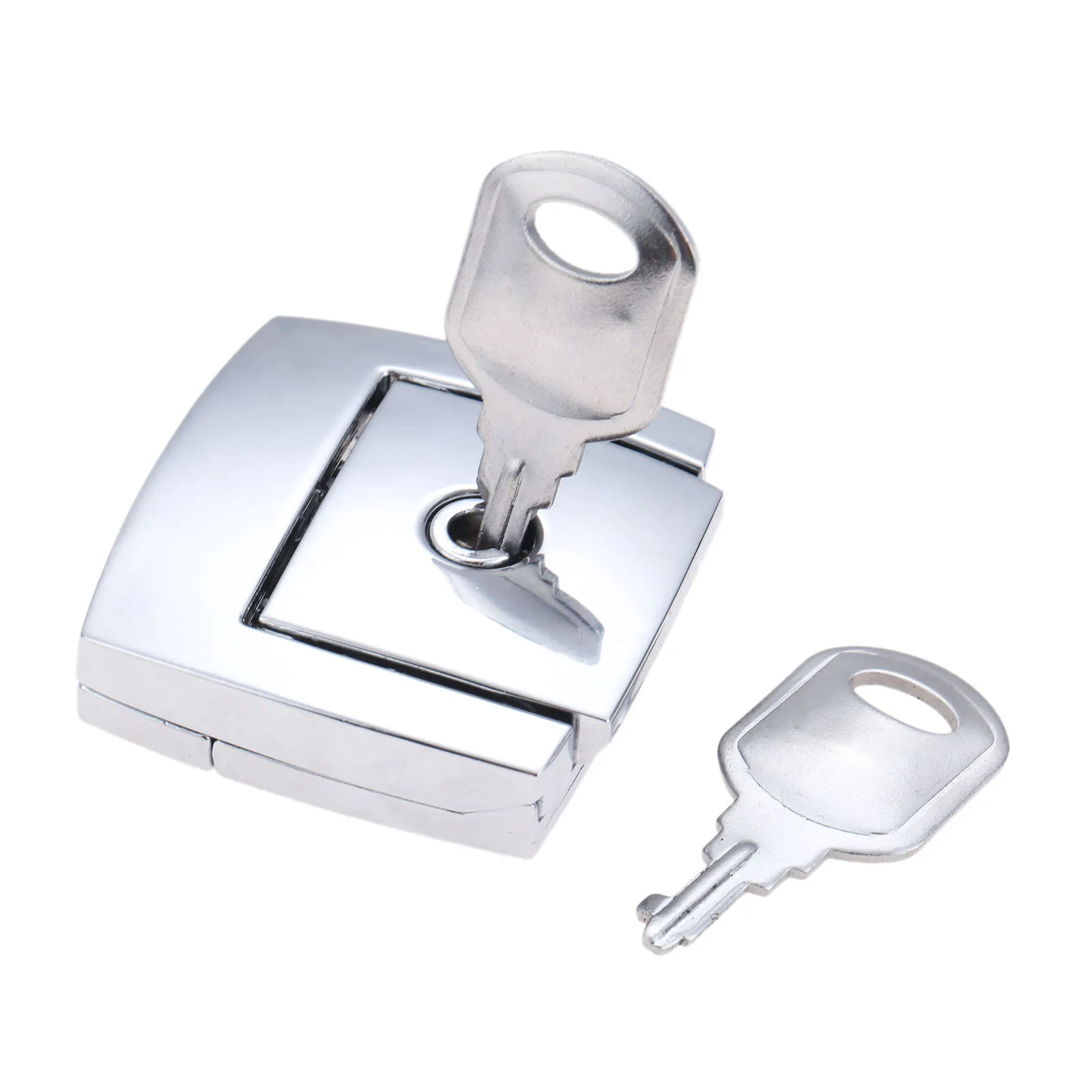 46*45mm Lock Metal Security Toggle Hasp Latch Lock With Double Keys For Cabinets Tools Box Silver Home/Office Industry Hardware