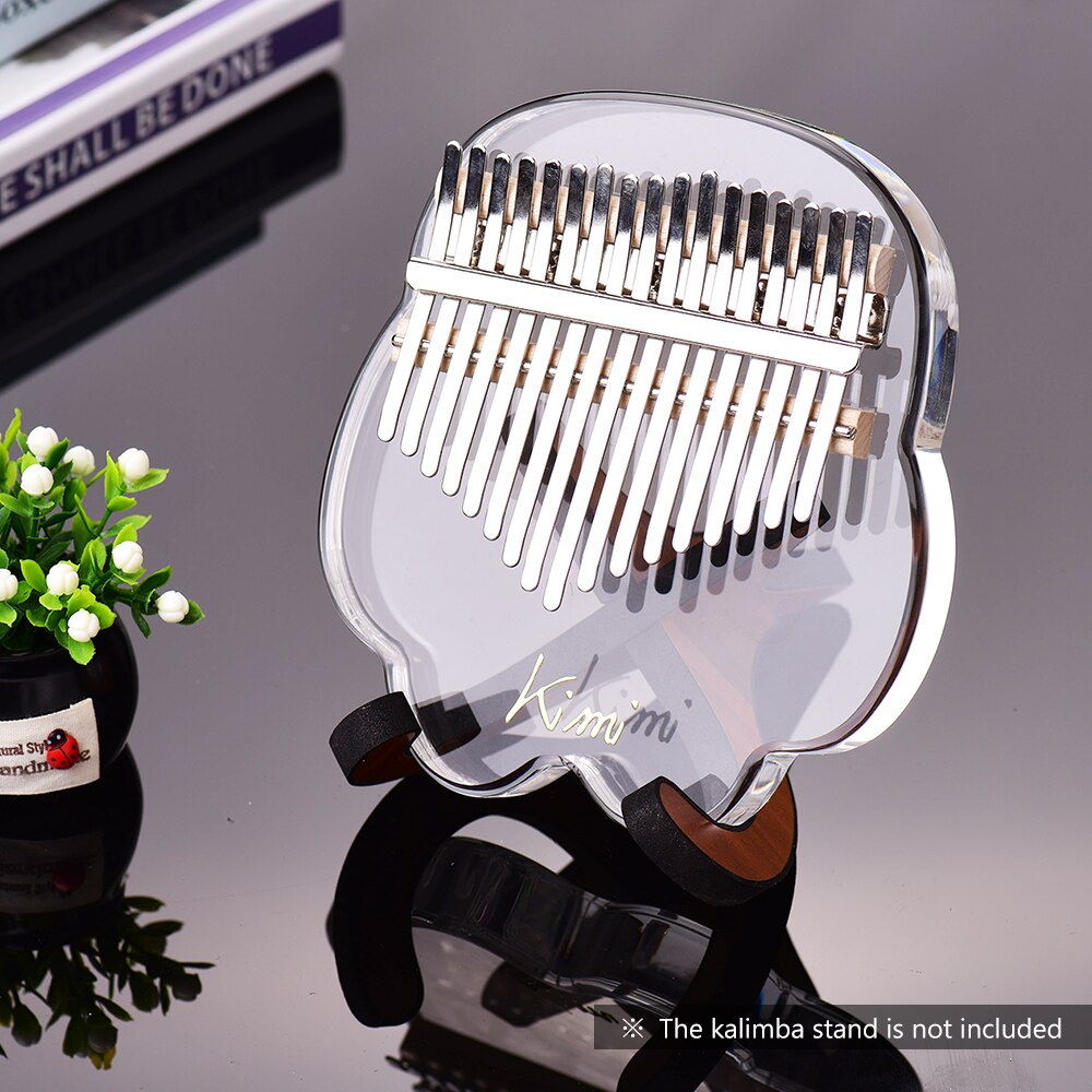 17-Key Kalimba Thumb Piano Transparent Acrylic Material with Carry Bag Musical Note Stickers Tuning Cleaning Cloth Musical