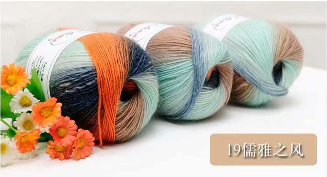 Regnbue 100g bolde garn baby strikning super blød uld tråd chunky strikket håndværk bulky hånd sweater hæklet: 19