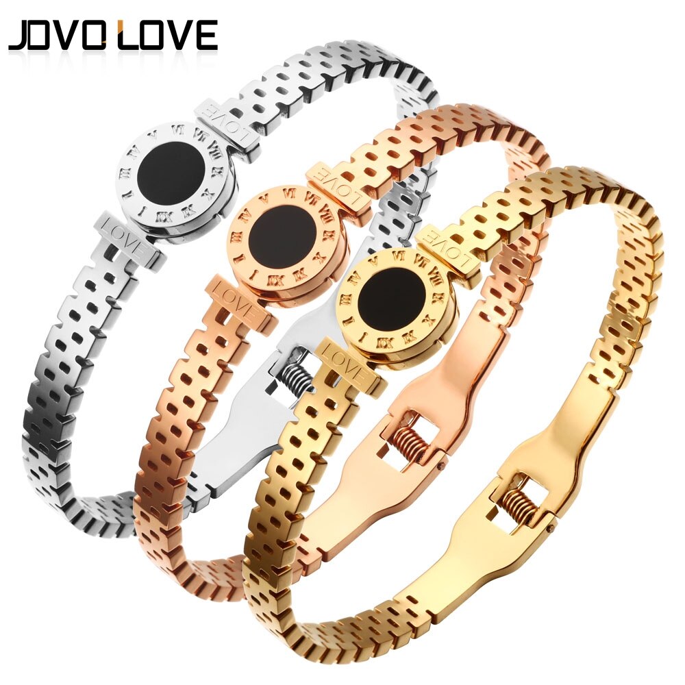 Msx Vintage Liefde Bangles Goud Zilver Rvs Armbanden Romeinse Cijfers Ronde Zwarte Hars Armbanden Armbanden Voor Vrouwen