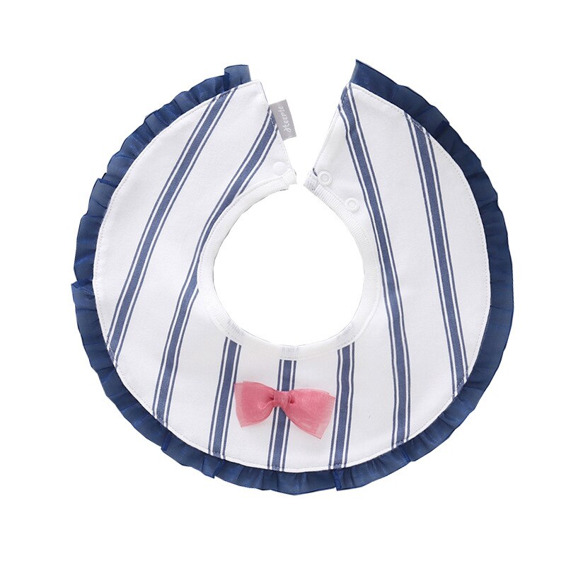 Infant baby bib 360 degree round toddler bib Princess lace bow side decoration Baby girl boy saliva towel burp cloth