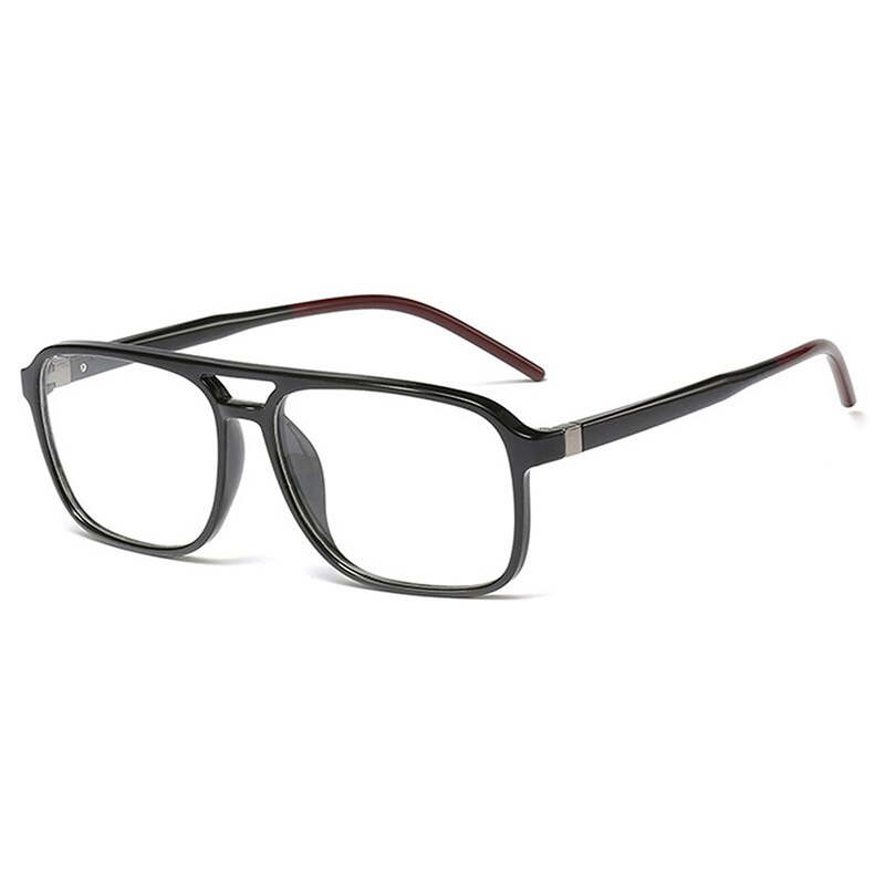 Gafas cuadradas con bloqueo de luz azul para hombres de JULI, Marco óptico para mujeres, gafas con protección UV antirreflectante 6042: C2 black