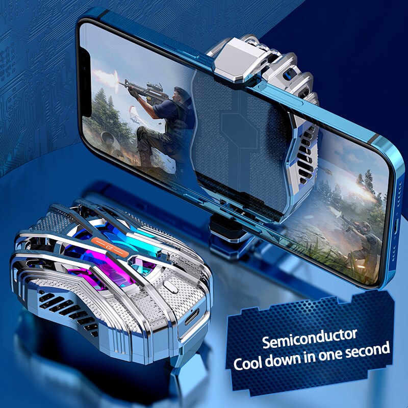Universal Mobile Phone Radiator With Semiconductor Wind Power Cooling Mobile Game Cooling Artifact For Iphone Xiaomi Huawei