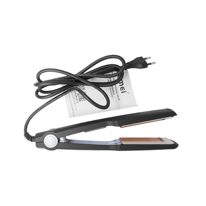 Kemei-Rizador de pelo de turmalina, cerámica, maíz, plancha rizadora en , Control Digital de temperatura, herramientas de peinado DIY, 210-240V: without box
