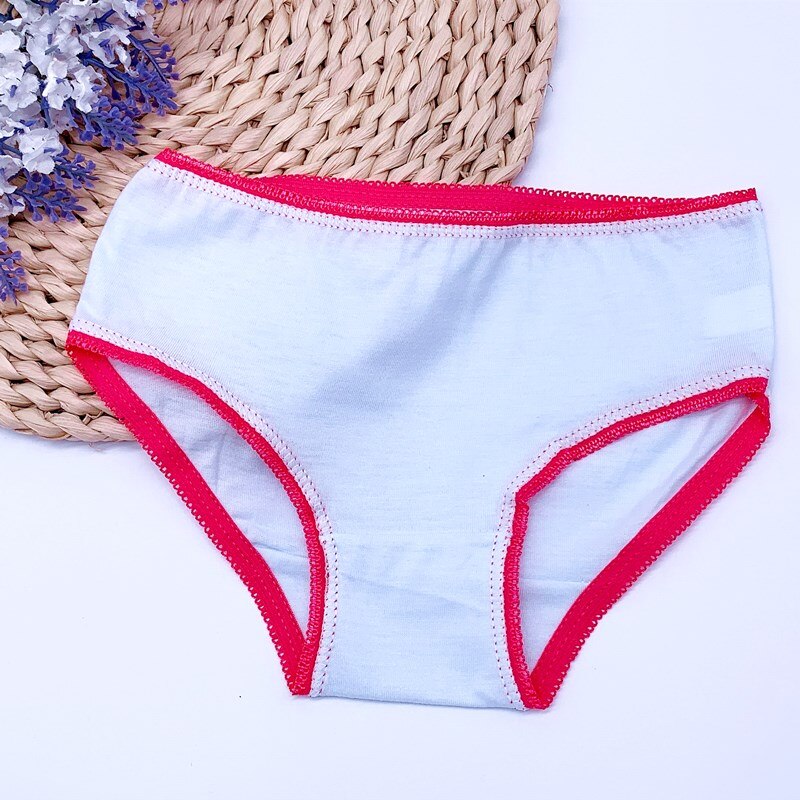 12Pcs/Lot Random Color Girls Solid Briefs Panties Kids Underwear Girls Cotton Panties 1-12years