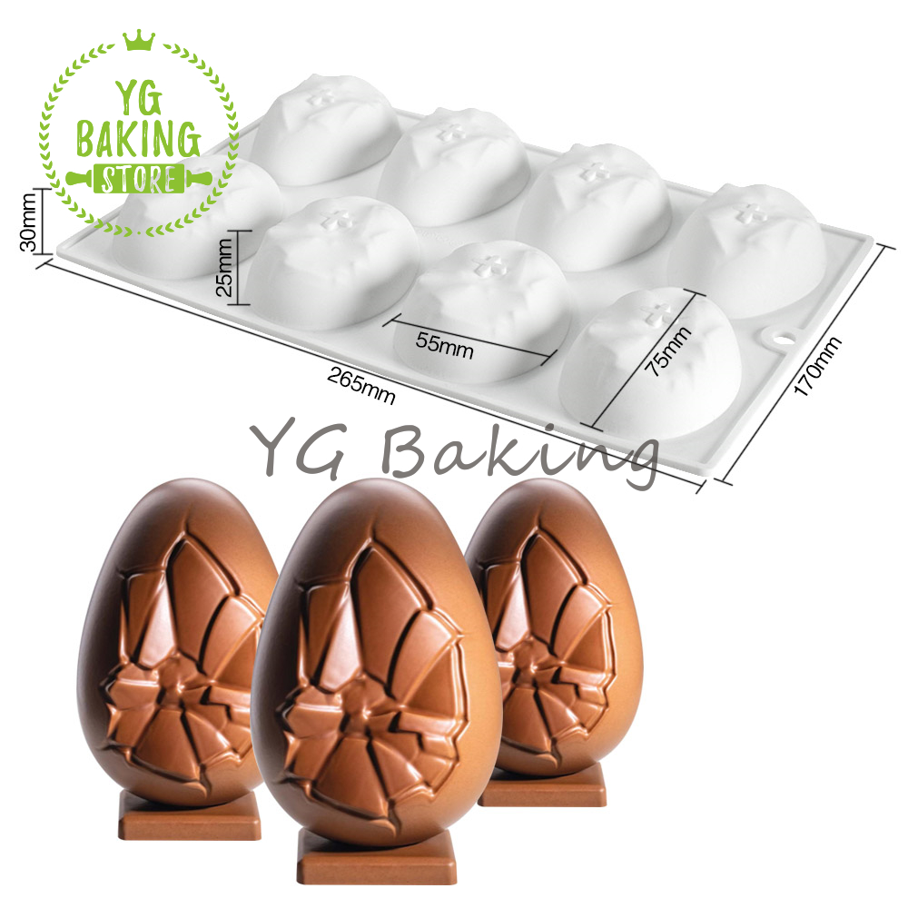 Dorica, varios huevos de Pascua, de molde para Mousse de Chocolate, bricolaje, rompible, molde de silicona para dulces, herramientas de decoración de pasteles, utensilios para hornear: Negro