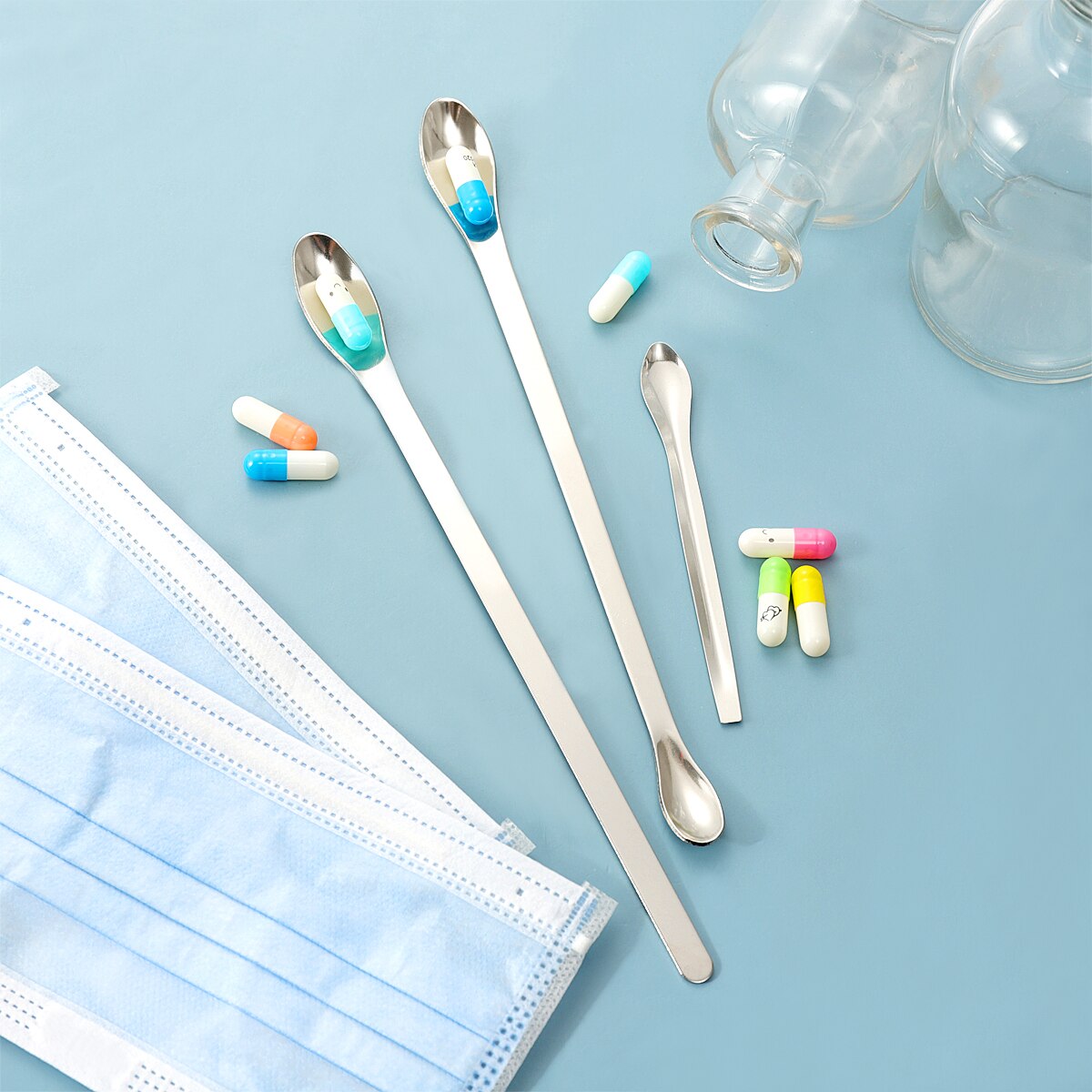 12 stücke Edelstahl Löffel Spachtel/Labor Probenahme Löffel Mischen Spachtel Micro Spachtel Scoop