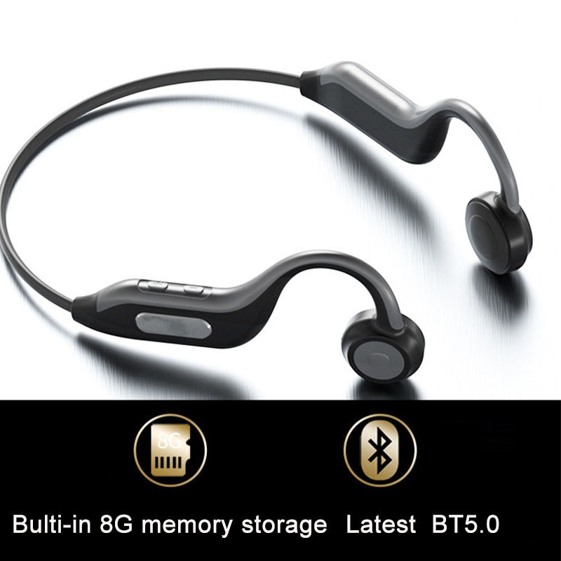 GGMM Original Bluetooth 5.0 Headphones Latest Bone Conduction Headset Built-in 8G Memory Card IPX67 HD Mic Sports Earphones