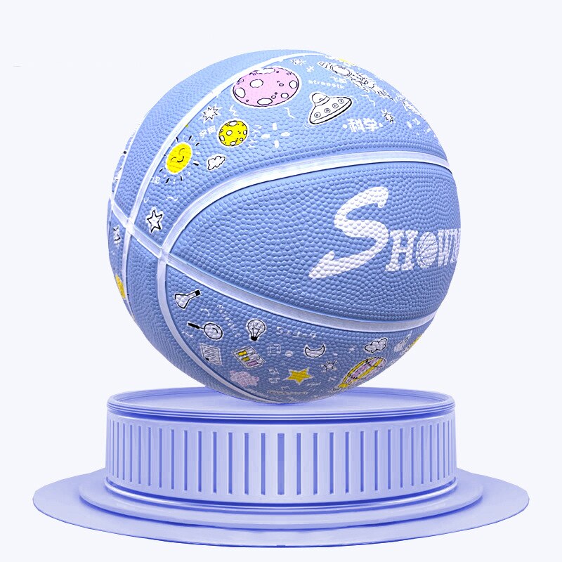 Jugend Basketball Größe 7/5/4/3 Für Indoor Outdoor Bouncy Gummi Basketball Für Kinder Mädchen Jungen Basketball: Blue Size3