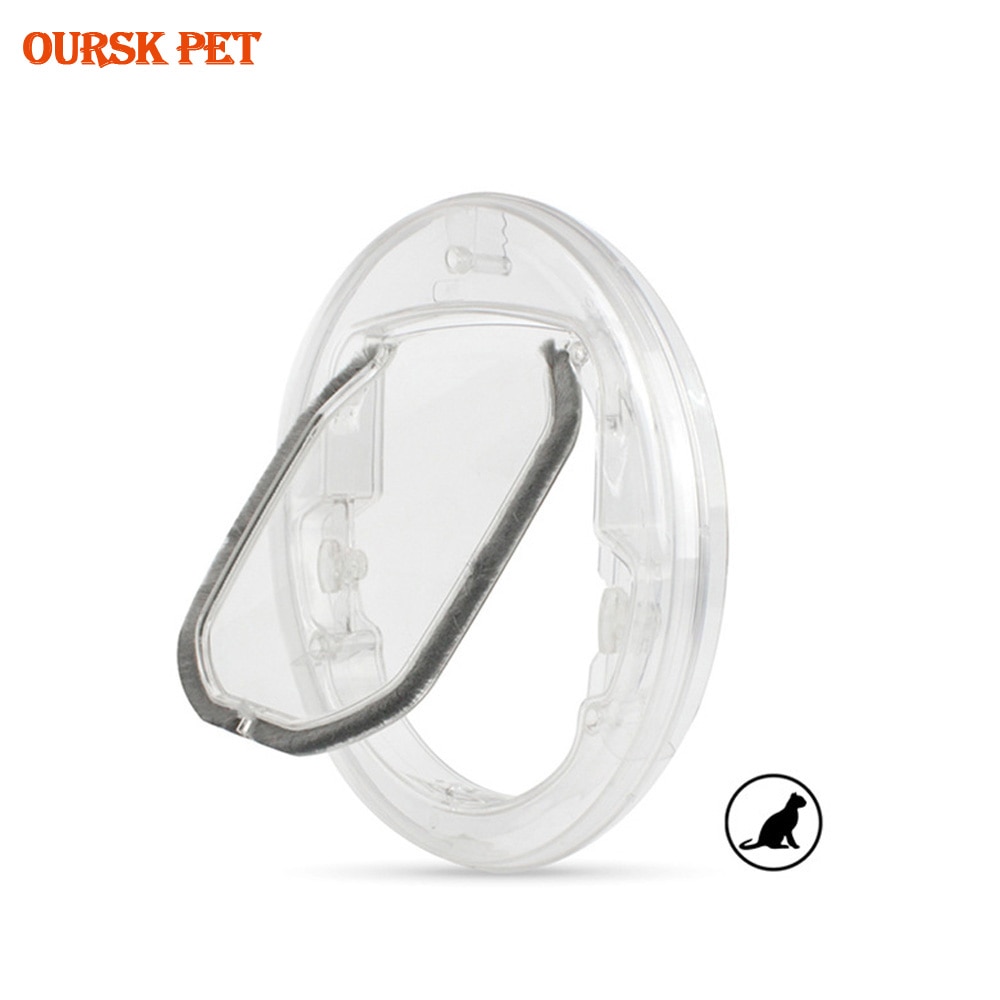 Puerta con solapa para perro para puerta de cristal, puerta con forma redonda para perro pequeño Gato, puerta transparente, puerta con cerradura para seguridad, entrada para mascota, agujero para cachorro