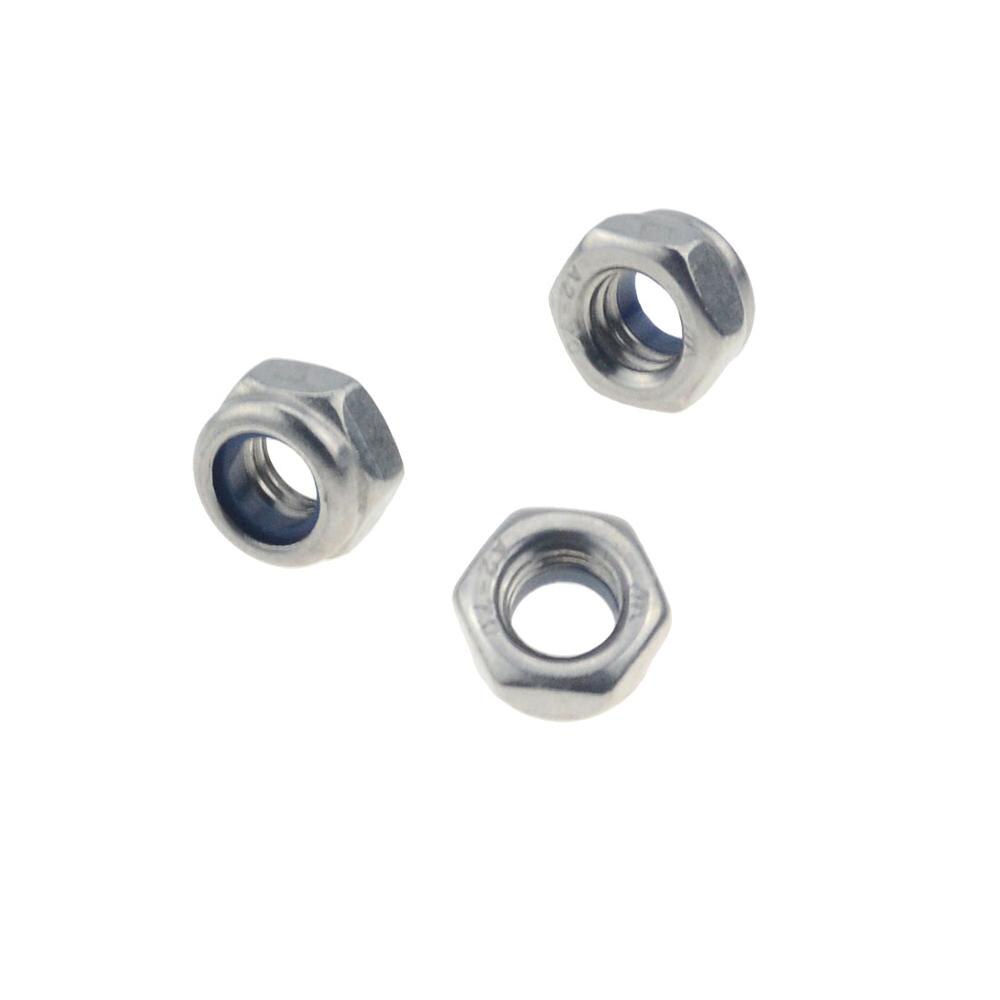 M2 m2.5 m3 m4 m5 m6 m8 m10 m12 304 roestvrijstalen zeskant nylon inzet borgmoer zelfborgende borgmoer borgmoer