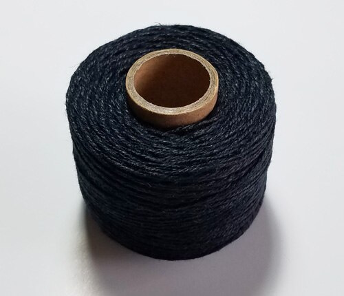 Cuerda de lino 100 de alta tenacidad, hilo de 3 capas, hilo para paquete de , accesorio de decoración de hecho a mano DIY, 100% m/rollo: black