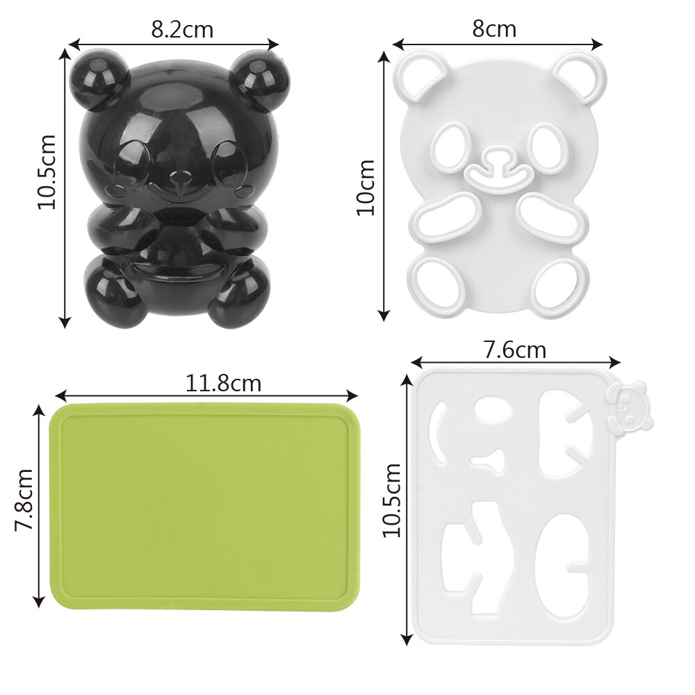 Niceyard 4 in 1 baby panda sushi form sandwich toast cutter form gør det selv panda onigiri rismaskine tørristet tang skæresæt