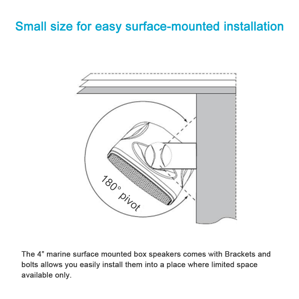 2 Pairs 4" Waterproof Heavy Duty Marine speakers Surface Mount Outdoor Speakers For UTV Golf Cart Tractor Truck Jeep Motorcycle
