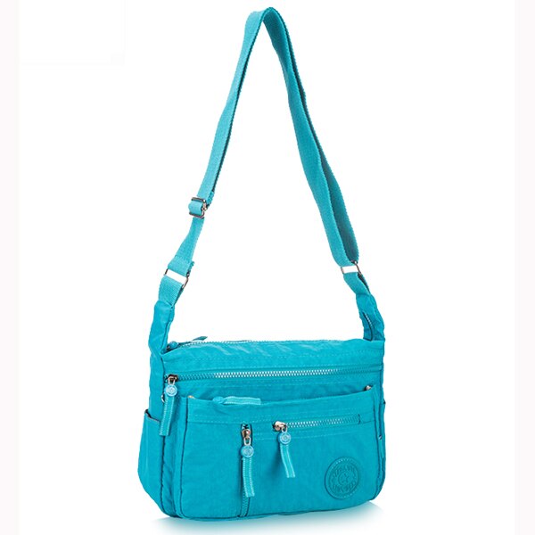 TEGAOTE Small Bags for Women Messenger Crossbody Shoulder Bag Beach Nylon Ladies Solid Bolsa Feminina Multi Zipper Satchel: Lake blue