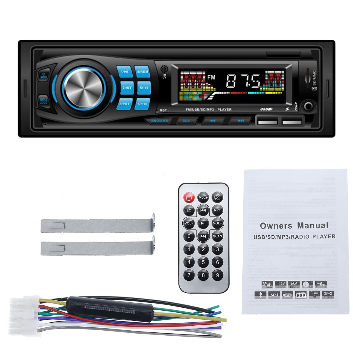 bluetooth Autoradio Car Stereo Radio FM Aux Input Receiver SD USB 12V In-dash Car MP3 Multimedia Player