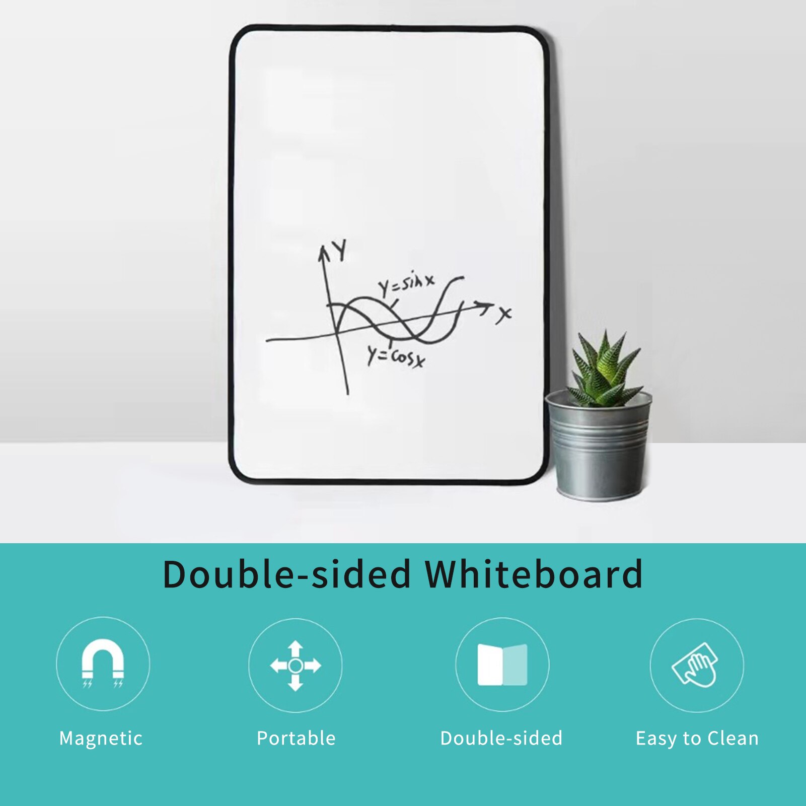 Portable Magnetic Dry Erase Board Double-Sided White Board Handwriting Whiteboard Easy to Clean for Children Drawing Writing