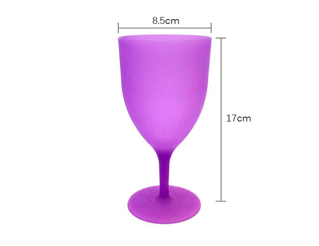 6 Pieces / Set of Plastic Wine Glasses Goblet Champagne Party Picnic Bar Drink Cup Colorful Frosted Cups