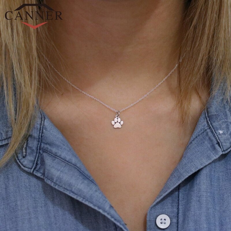 925 sterlina d'argento carino gatto artiglio Pendente Della Collana Delle Donne Semplice colore Argento Catene Della Collana Del Partito/Regalo Di Compleanno Dropshipping