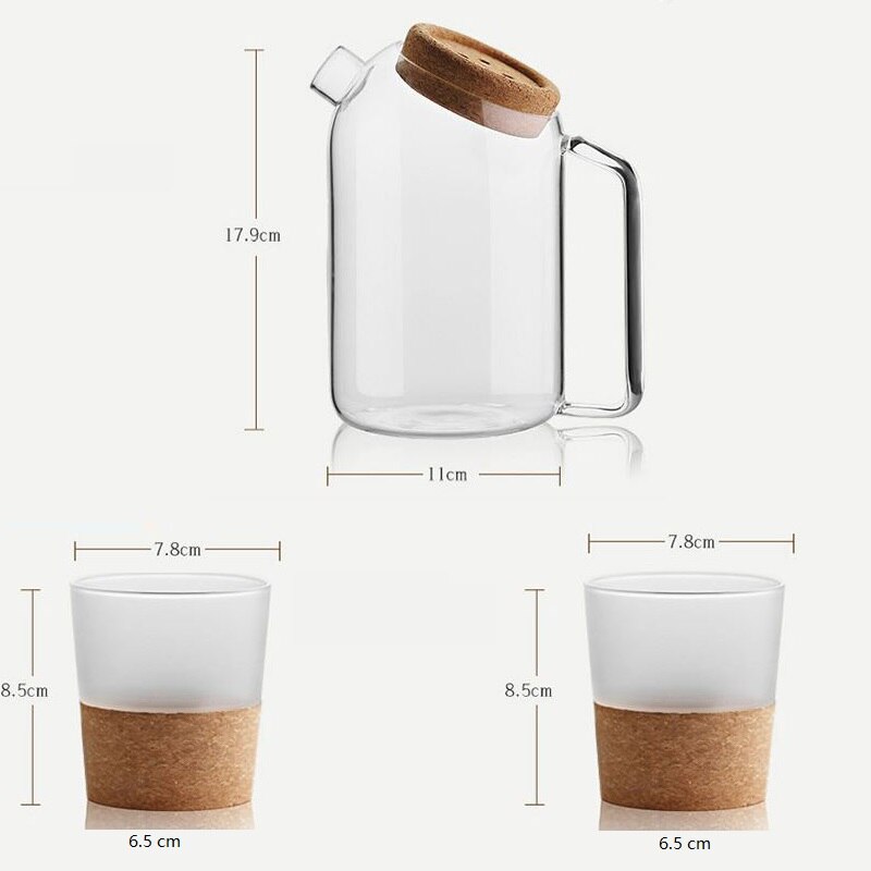 Glas vandkande kande kande karaffel til juice kork prop stor kapacitet varmebestandig kold elkedel husholdnings boble tekande sæt