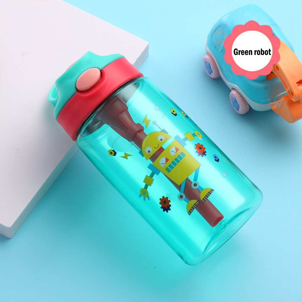 480ml waterbekers voor kinderen, cartoon babyvoedingsbekers met rietjes, lekvrije waterflessen, draagbare kinderbekers voor buiten.: 3