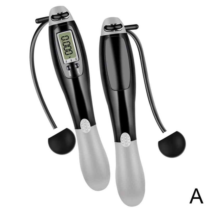 Cuerda de saltar electrónica inalámbrica para Fitness, comba inteligente con pantalla LCD, contador de velocidad: A-Cordless