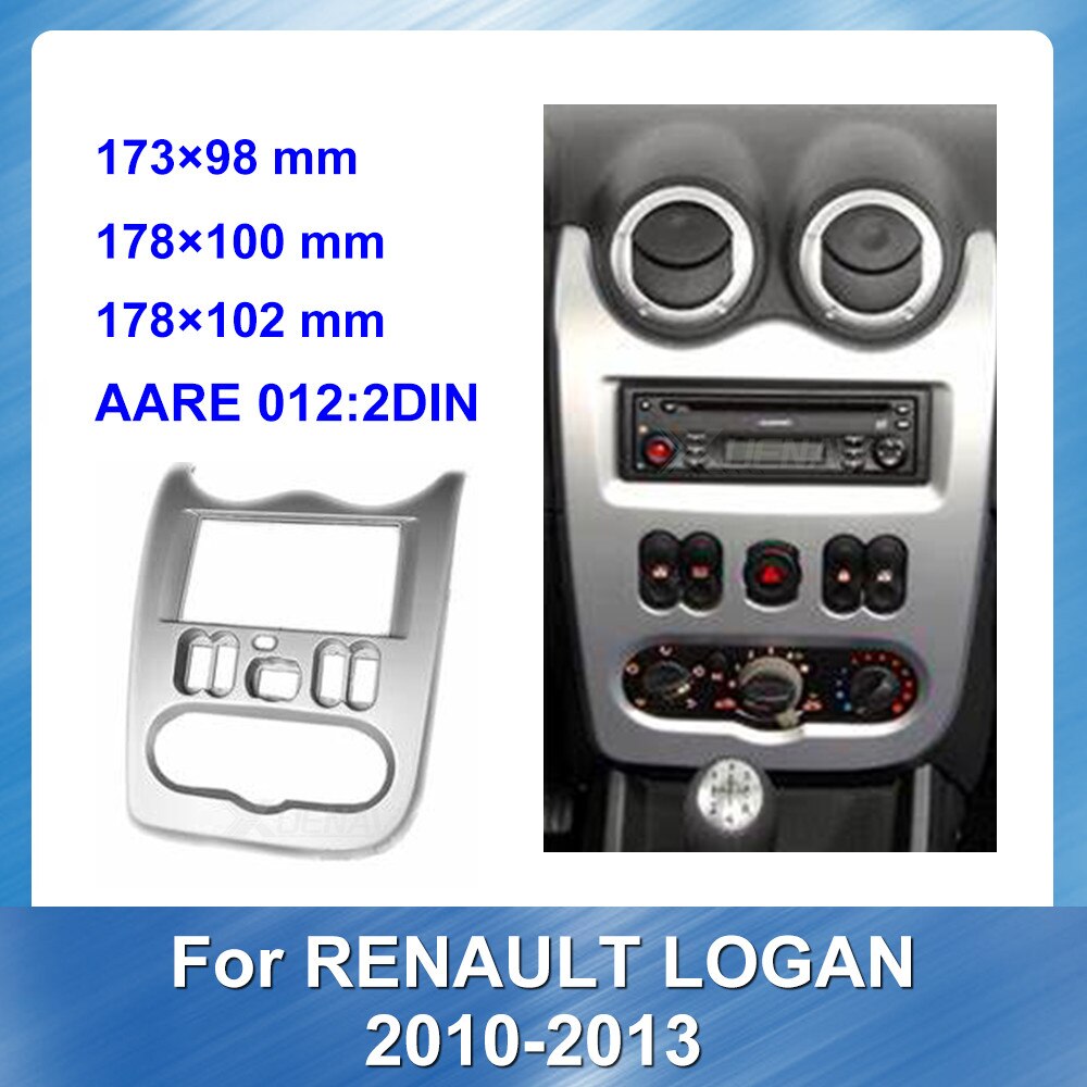 2 Din Autoradio Fascia Voor Renault Logan Autoradio Monteren Dvd Frame Adapter Cd Panel Dash Trim bezel Plaat