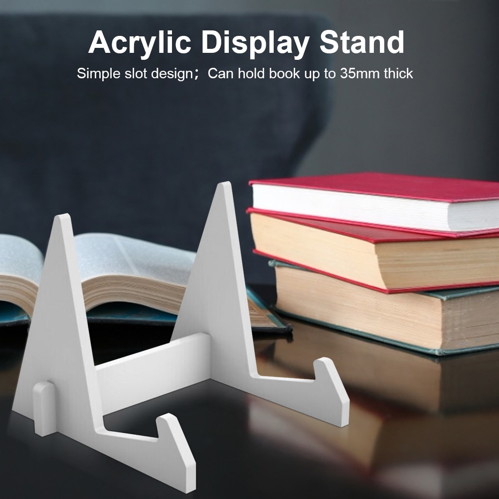 Acrylic Book Display Stand Retail Book Holder Cookbook Rock for Office Hold up to 35mm Think Books