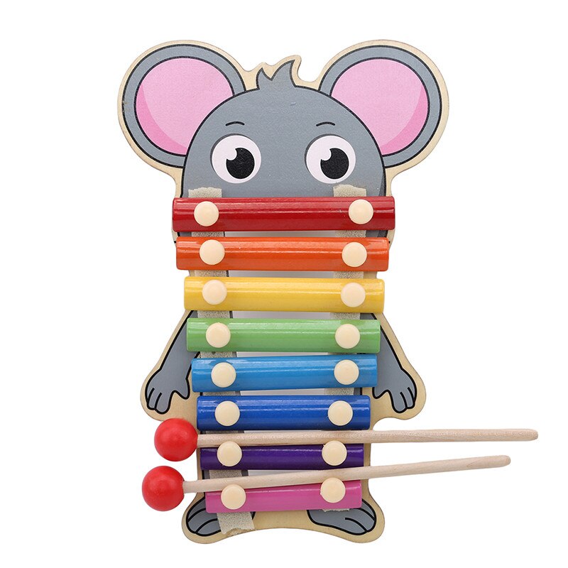 Bambini Arcobaleno Xylophon Modello Animale Mano bussare Strumenti Musicali di Pianoforte Per Bambini Giocattoli Educativi Xylophon Giocattoli Per I Regali Dei Bambini: Rat