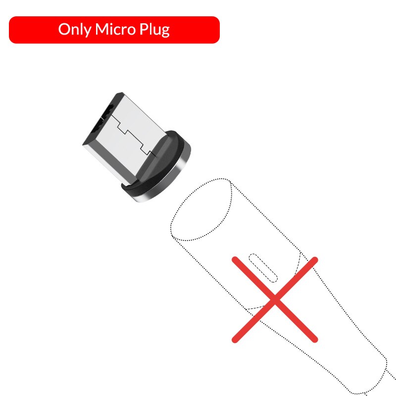 Topk AM60 3A Snel Opladen Led Magnetische Micro Usb Type C Kabel Voor Iphone Xs Max 8 7 6 Telefoon kabels: Only Micro Plug