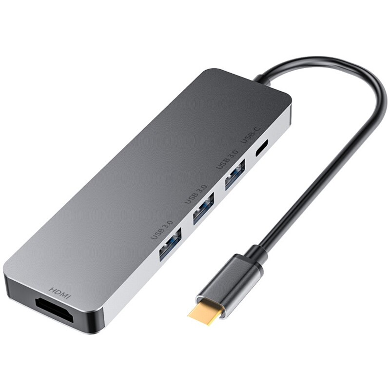 Type-C USB Hub Five-In-One USB-C to HDMI HD 4K 30Hz Expander Adapter PD Fast Charge USB3.0 Docking Station: Default Title