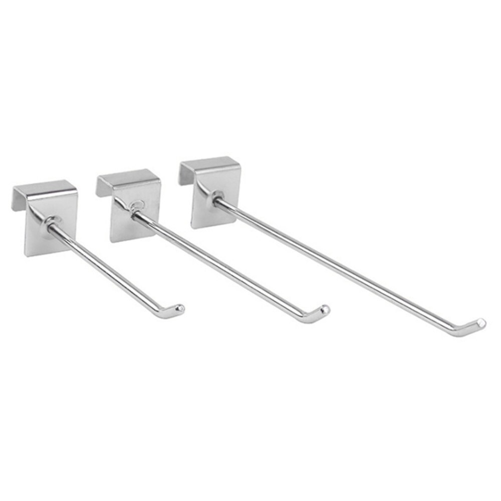 20PCS Metal Display Rack Square Tube Hooks Sturdy Goods Shelf Hooks for Supermarket Use Size 5cm Silver