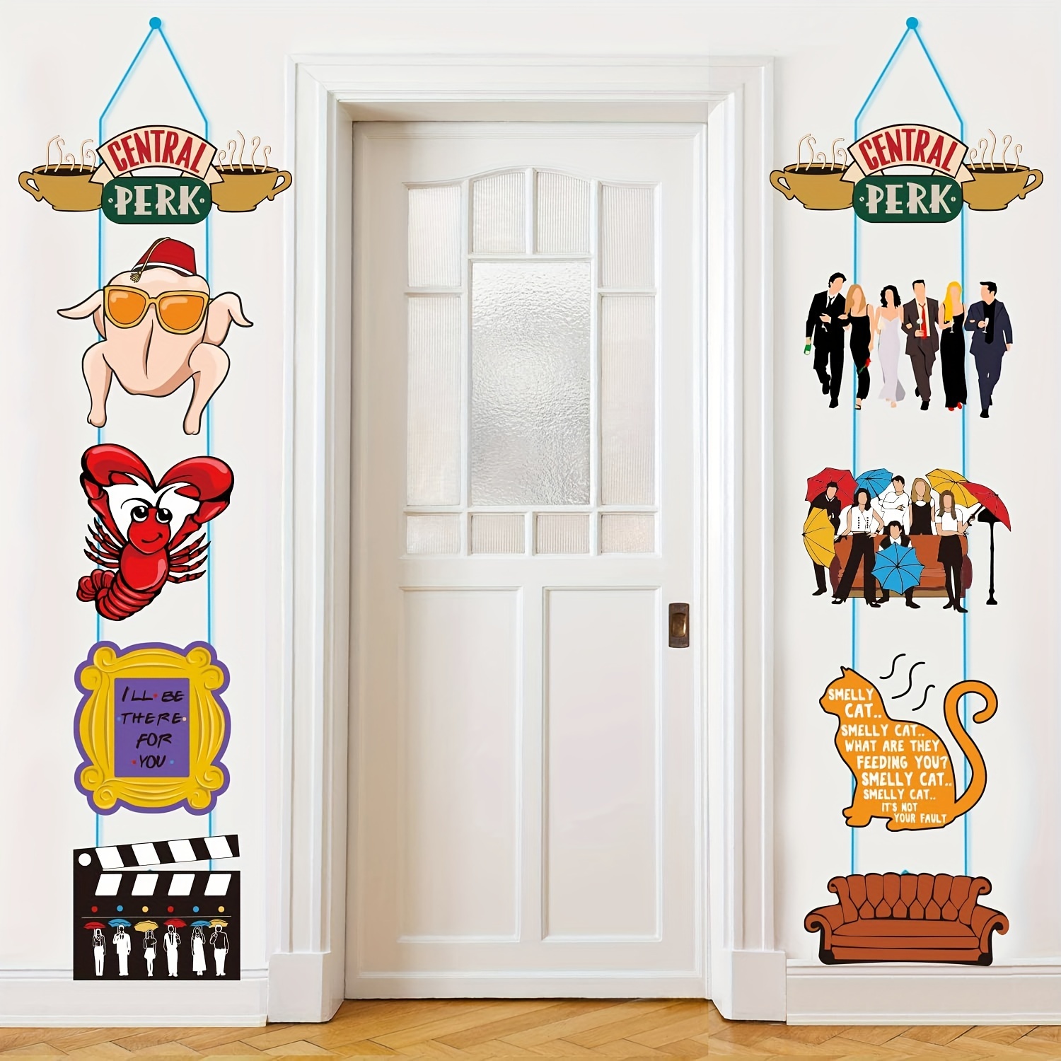 Partydekorationen mit Freundenmotiven, TV-Show-Verandaschild – hängendes Banner, Freunde-Wanddekorationen für drinnen und draußen, Friends Merc: Default Title