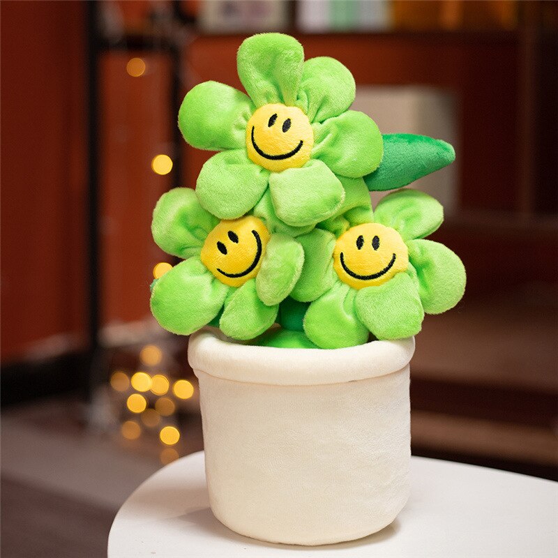 Jouet en peluche tournesol plante en pot succulente, décoration créative pour chambre à coucher, d&#39;ornement: 02