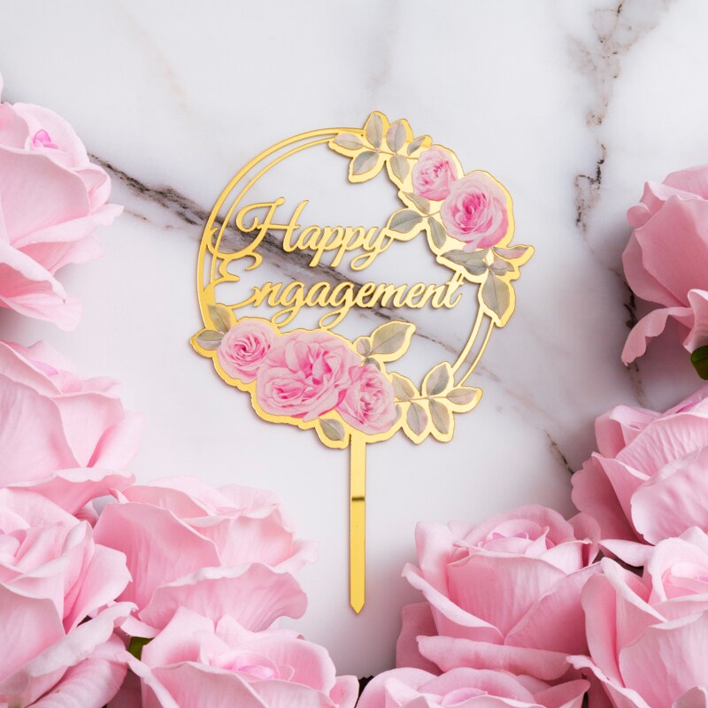 】acrylic Wedding Cake Topper Mr &amp; Mrs Happy Wedding Cake Decoratie Rose Serie