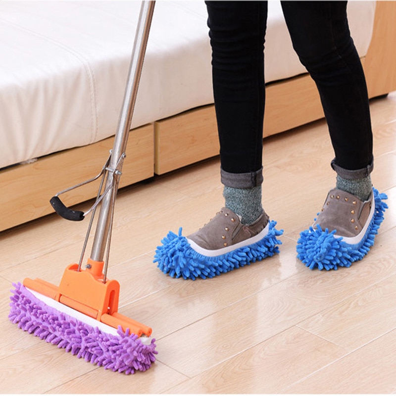 Køkken tilbehør støvrenser moppe hjemmesko dovne sko dække genanvendelige mikrofiber fodsokker gulv rengøringsværktøj hjemme gadgets