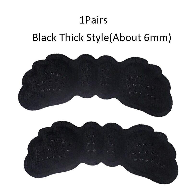 1 Paar Hoge Hak Inlegzolen Vlinder Aanpassen Grootte Hak Liner Grips Protector Sticker Hak Pad Voetverzorging Anti Hoogte Blijven hak Pads: Black Thick