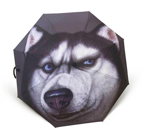 Parapluie automatique à motif de chien Husky | Imprimé, protection contre la pluie et les UV, grand parasol de: A