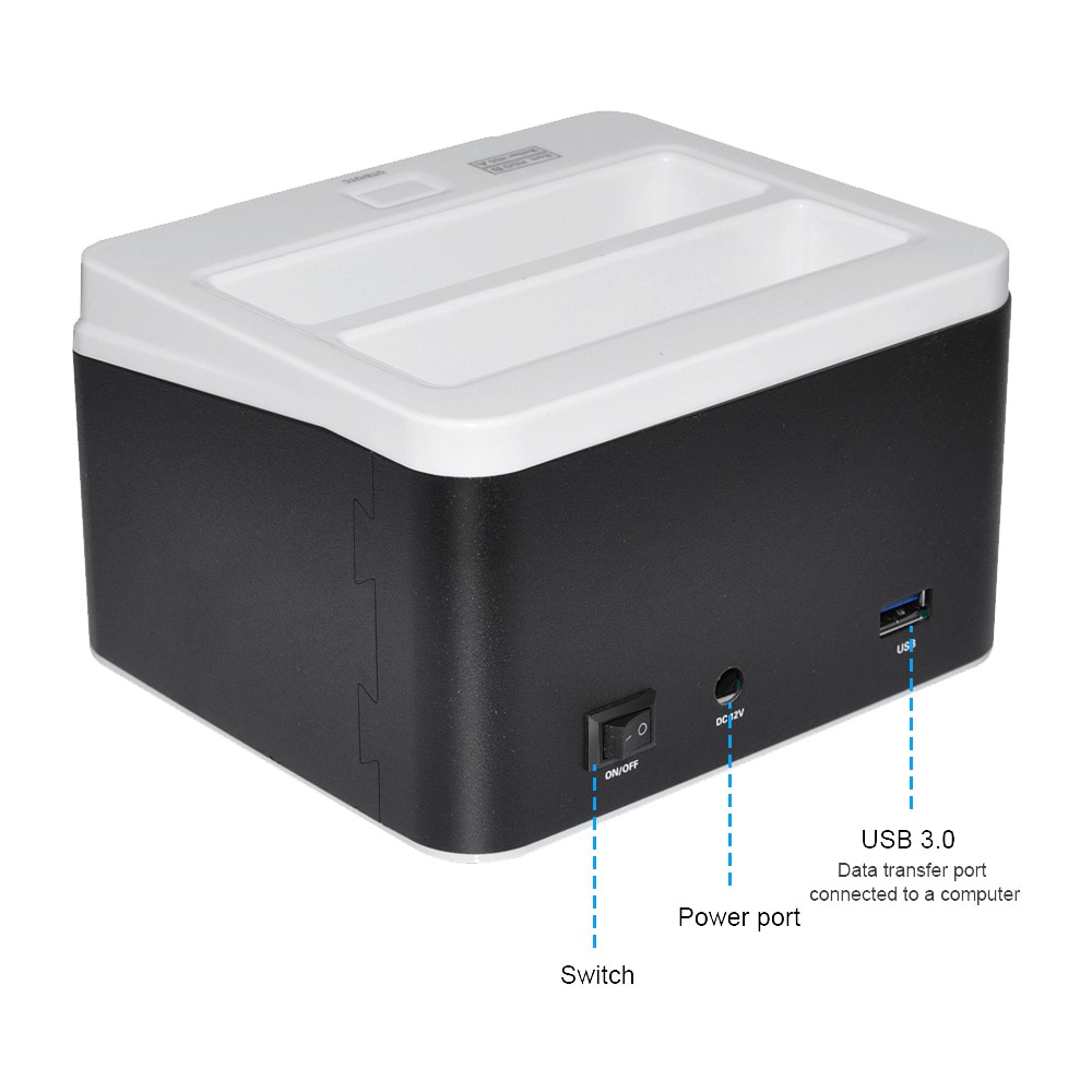 Usb 3.0 to sata hårddiskfodral dual bay extern hdd dockningsstation för 2.5 3.5 hdd/ssd  m2 tf sd kortplats hårddisk