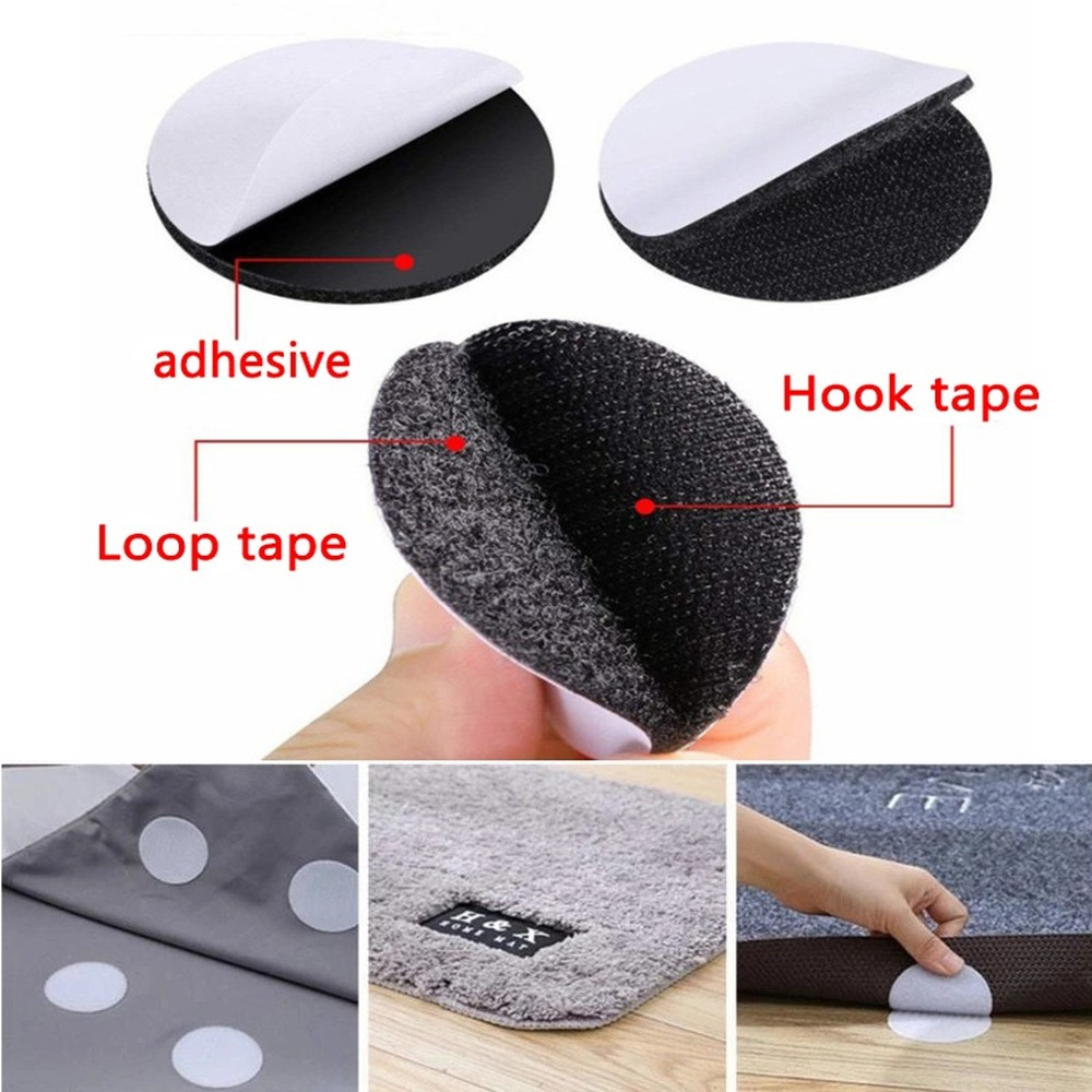 5/10 Pairs Sterke Zelfklevende Sluiting Dots Stickers Zelfklevende Haak Lus Tape Voor Laken Sofa Mat Tapijt Anti Slip mat Pads