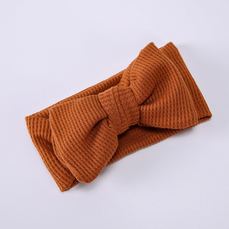 Ins Baby Hoofdband Big Bows Tulband Meisje Hoofdbanden Winter Haaraccessoires Kids Wafel Haarband Peuter Headwraps Dubbele Laag: 10