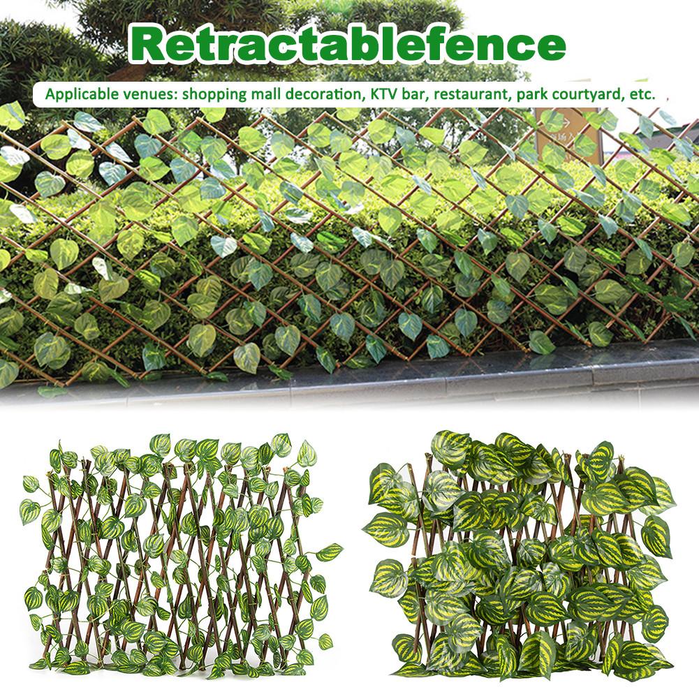 Privacy Fence Telescopic Artificial Ivy Vine Fence Hedge Plant Privacy Screen Decor For Bar Shop Garden Fence Backyard