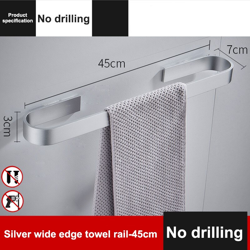 No Drilling Towel Rack Bar Holder Wall Mounted Hom... Grandado