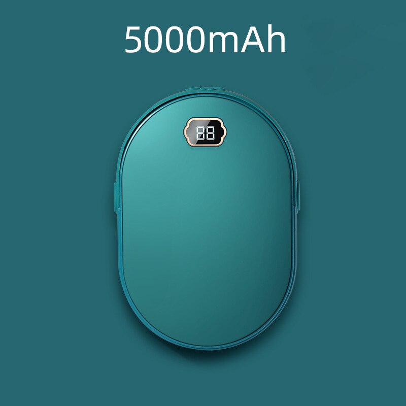 Portable Hand Warmer Charging Treasure 2 In 1 Usb Heater 5000/10000 mAh Led Light Safety Pocket Mobile Power Hand Warmer: 5000mAh green