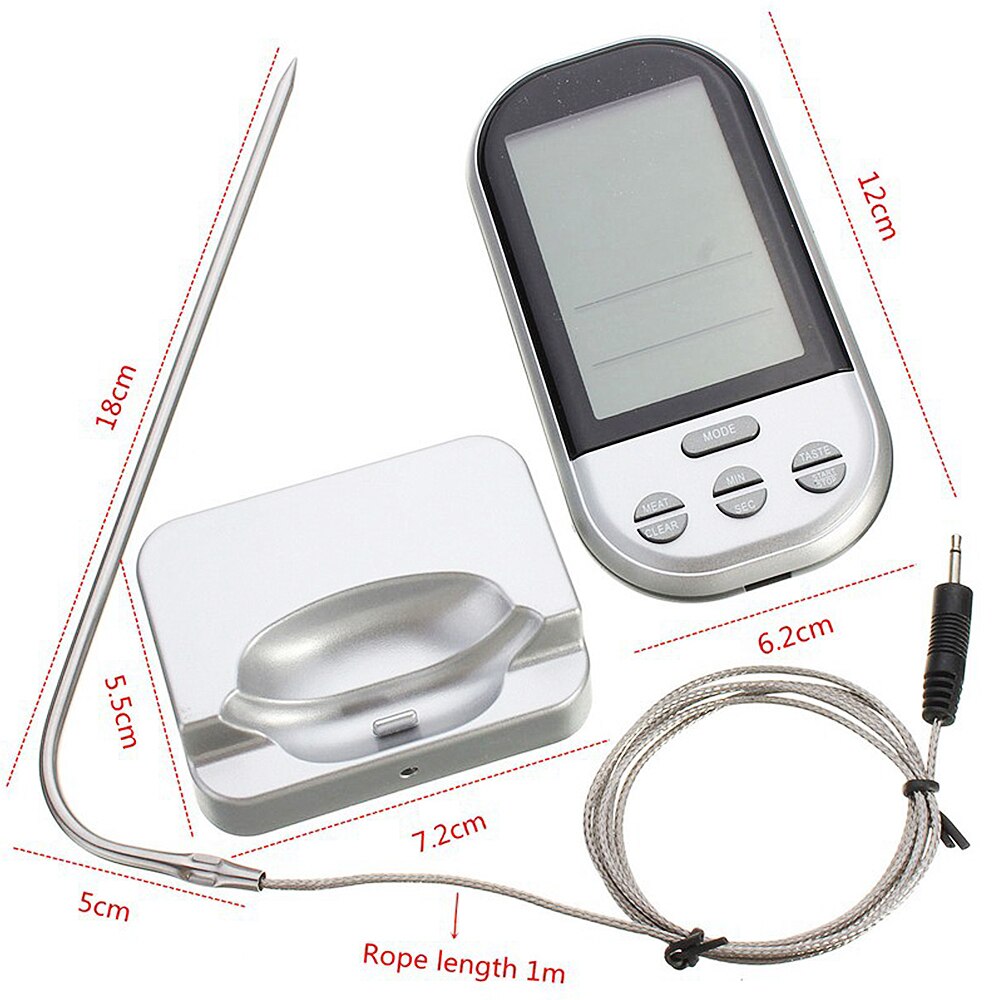 Wireless BBQ Thermometer digital Thermometers Timer Oven Grill Meat Cooking Remote Barbecue Meter Household Probe Kitchen Tool