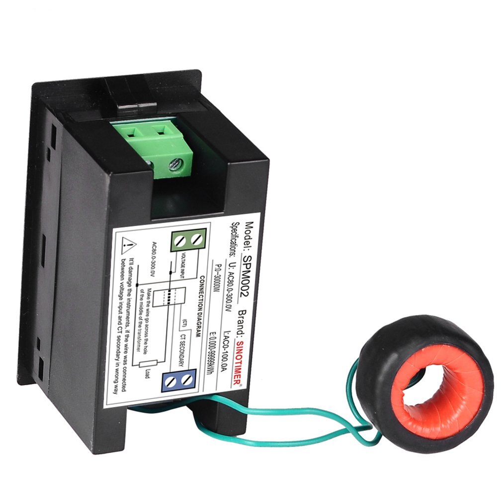 Color LCD Display Panel Meter Energy Watt Meter With Voltmeter Ammeter Power Meter AC Multimeter 220V 380V 100A