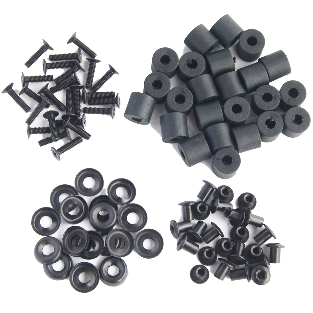 Juego de tornillos Chicago de cabeza plana de poste largo, tuerca de perno con arandela de goma gruesa y avellanada de Metal para funda Kydex DIY: Color blanco